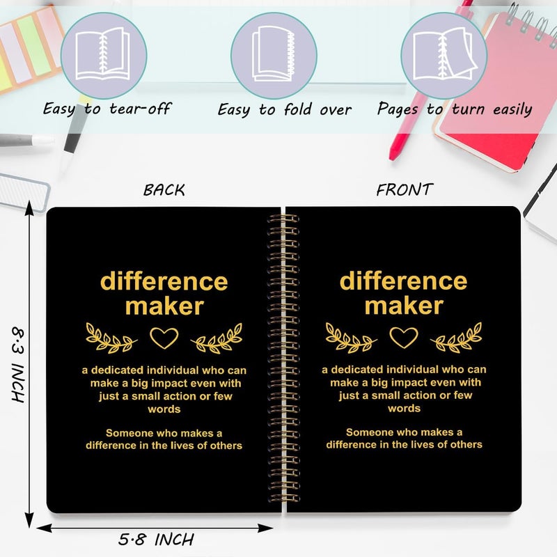 CQM Difference Maker Gift Hardcover Spiral Notebooks, Difference Maker Definition A5 Composition Notebook College Ruled, Thank You Gifts for Women Men Teacher Nurse Coworkers, Journal for Writing - Image 2